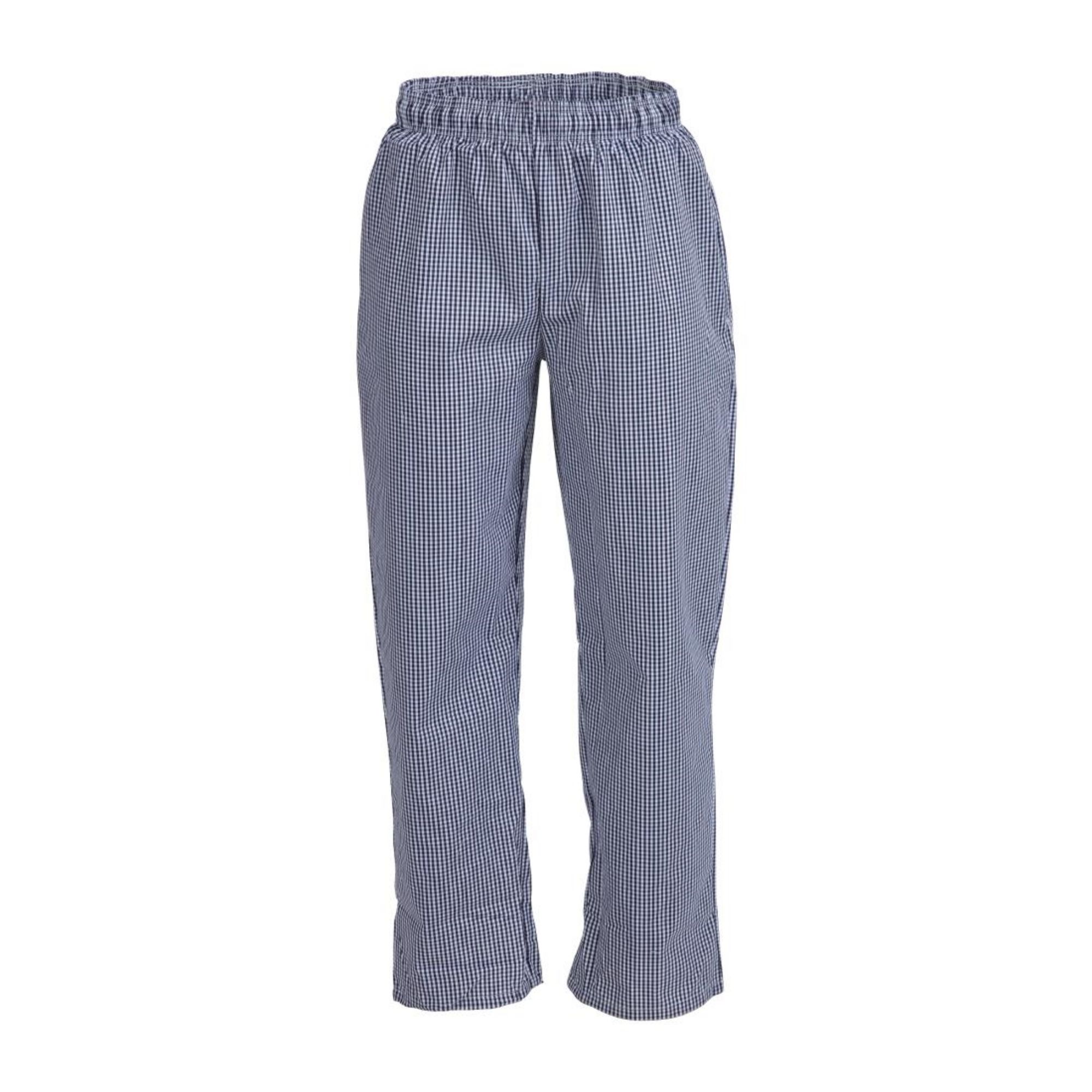 Picture of Whites Unisex Vegas Chefs Trousers Small Blue and White Check - B311OG