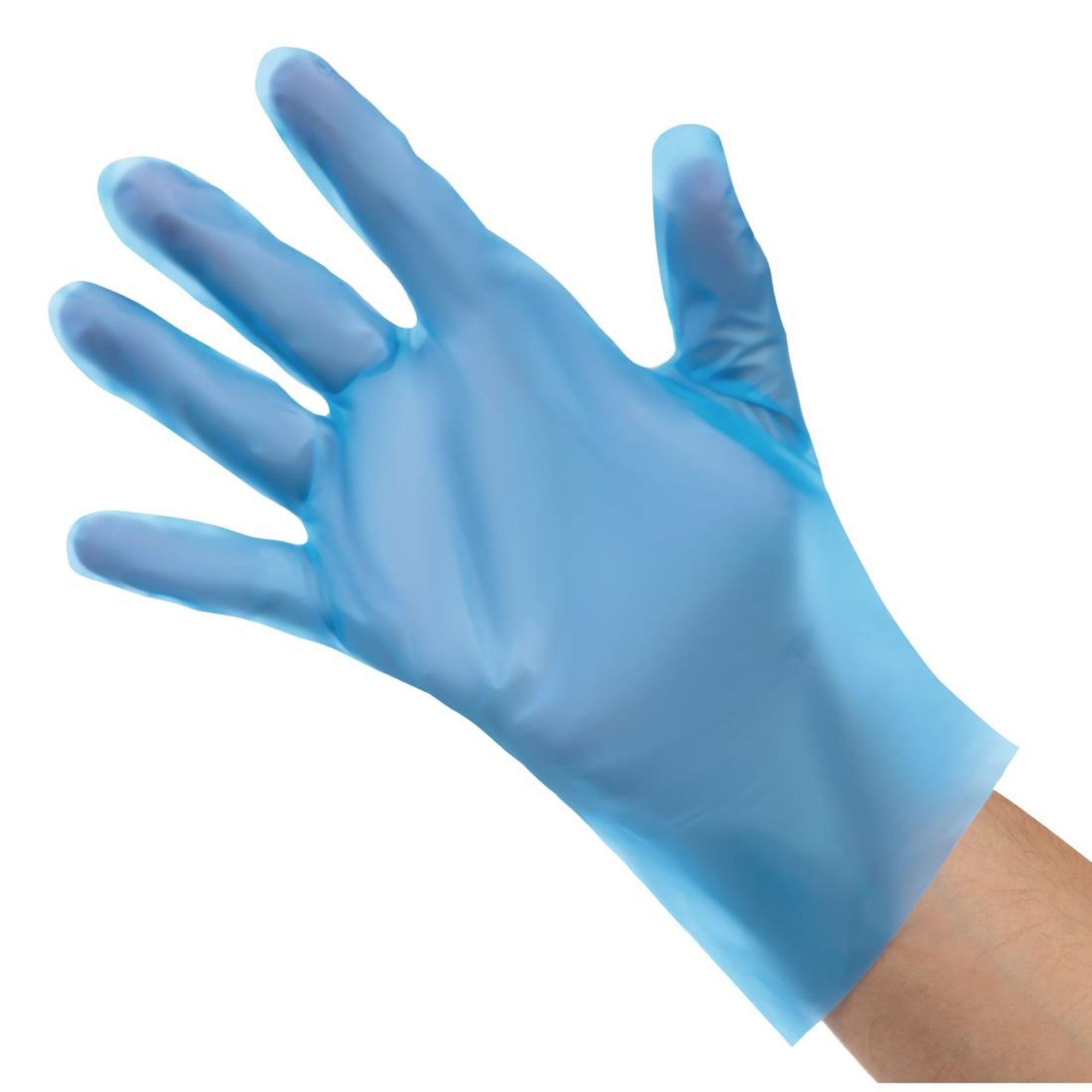 Picture of Nisbets Essentials Powder-Free TPE Gloves Blue (Pack of 200) - FC488OG