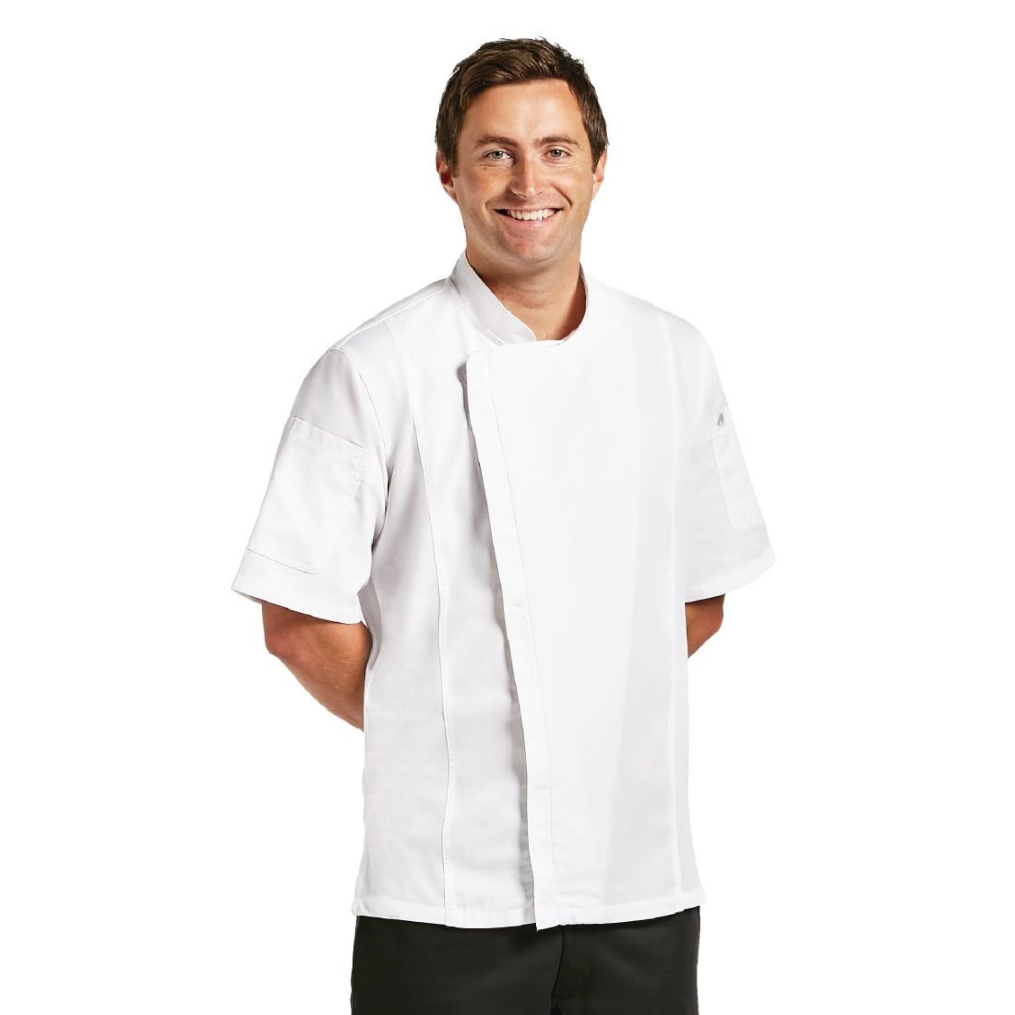 Picture of Chef Works Springfield Zipper Mens Chefs Jacket White - B471OG