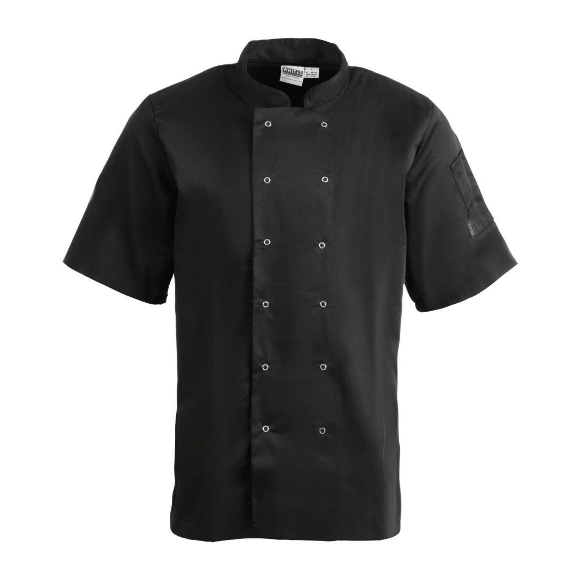 Picture of Whites Vegas Unisex Chefs Jacket Short Sleeve Black - A439OG