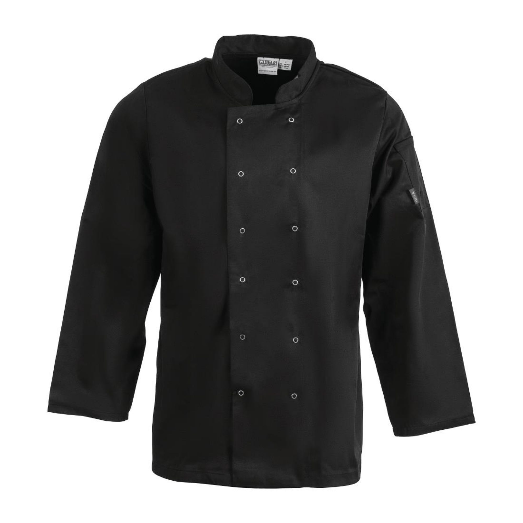 Picture of Whites Vegas Unisex Chefs Jacket Long Sleeve Black - A438OG