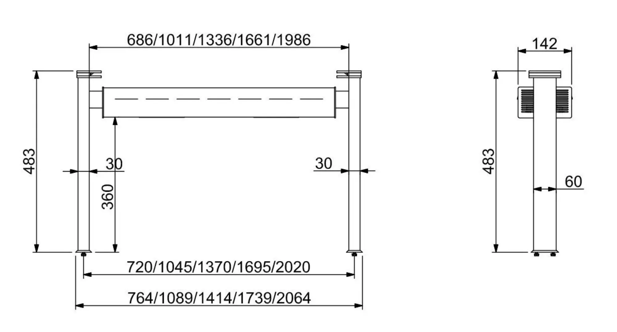 Picture of CombiSteel Lighting Bar with Ceramic Heating Range - 7495.0470OG