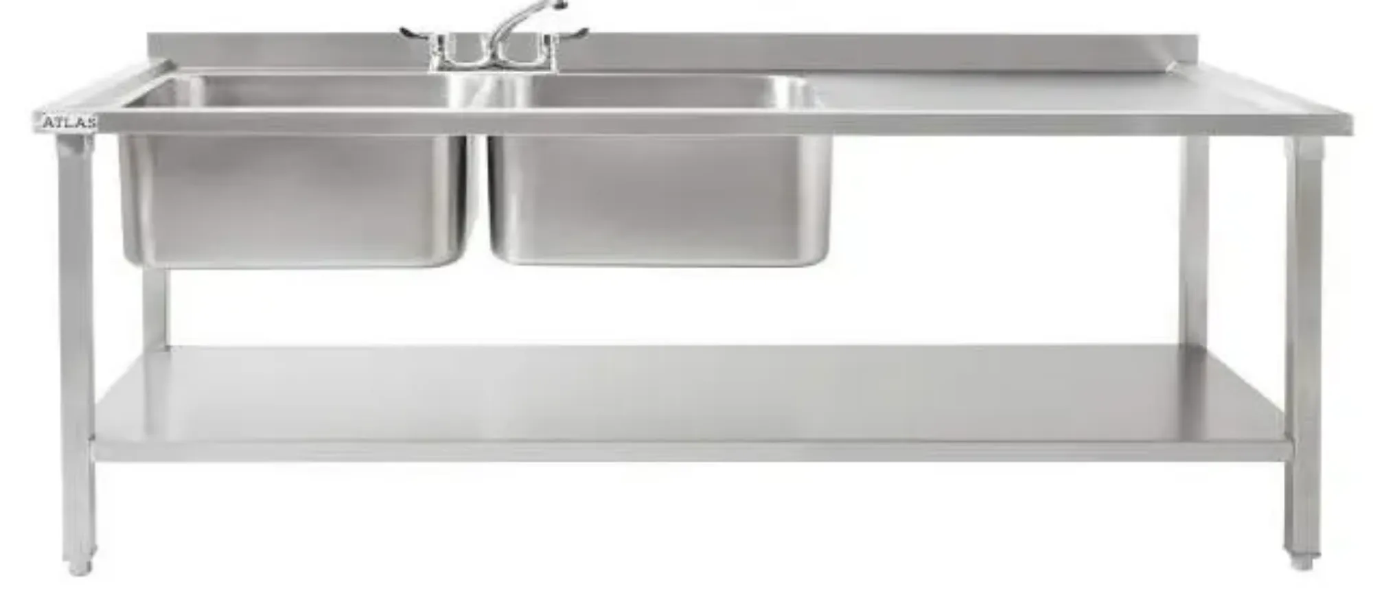 Picture of Atlas DBRD1800 Stainless Steel Double Bowl Sink - DBRD1800OG