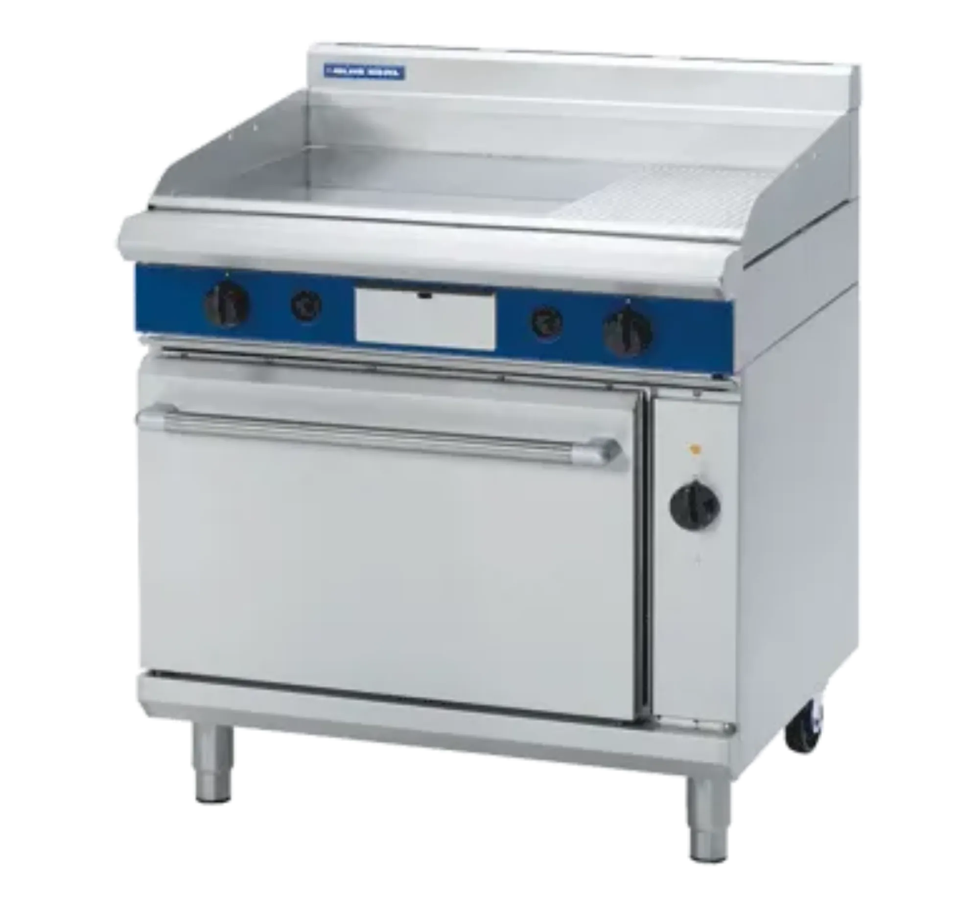 Picture of Blue Seal Evolution Series GPE56 - 900mm Gas Griddle Electric Convection Oven Range - GPE56OG