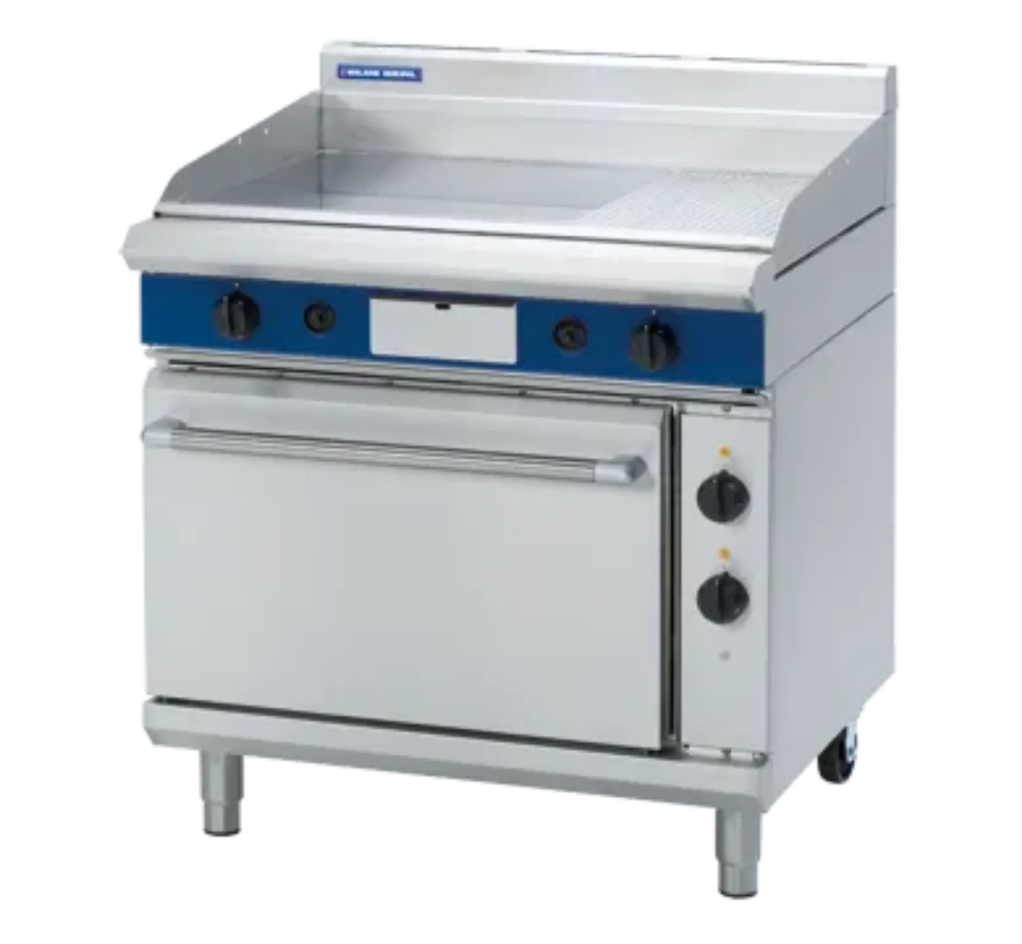 Picture of Blue Seal Evolution Series GPE506 - 900mm Gas Griddle Electric Static Oven Range - GPE506OG