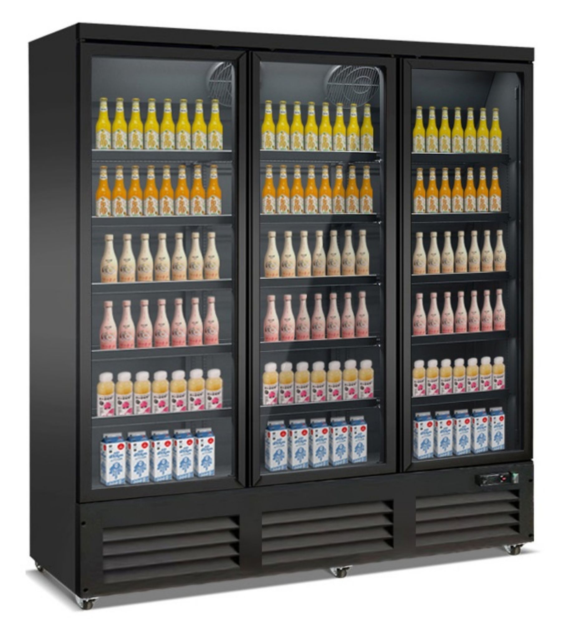 Picture of FREEZER 3 GLASS DOORS BLACK CEB-1600F BL - 7526.0130