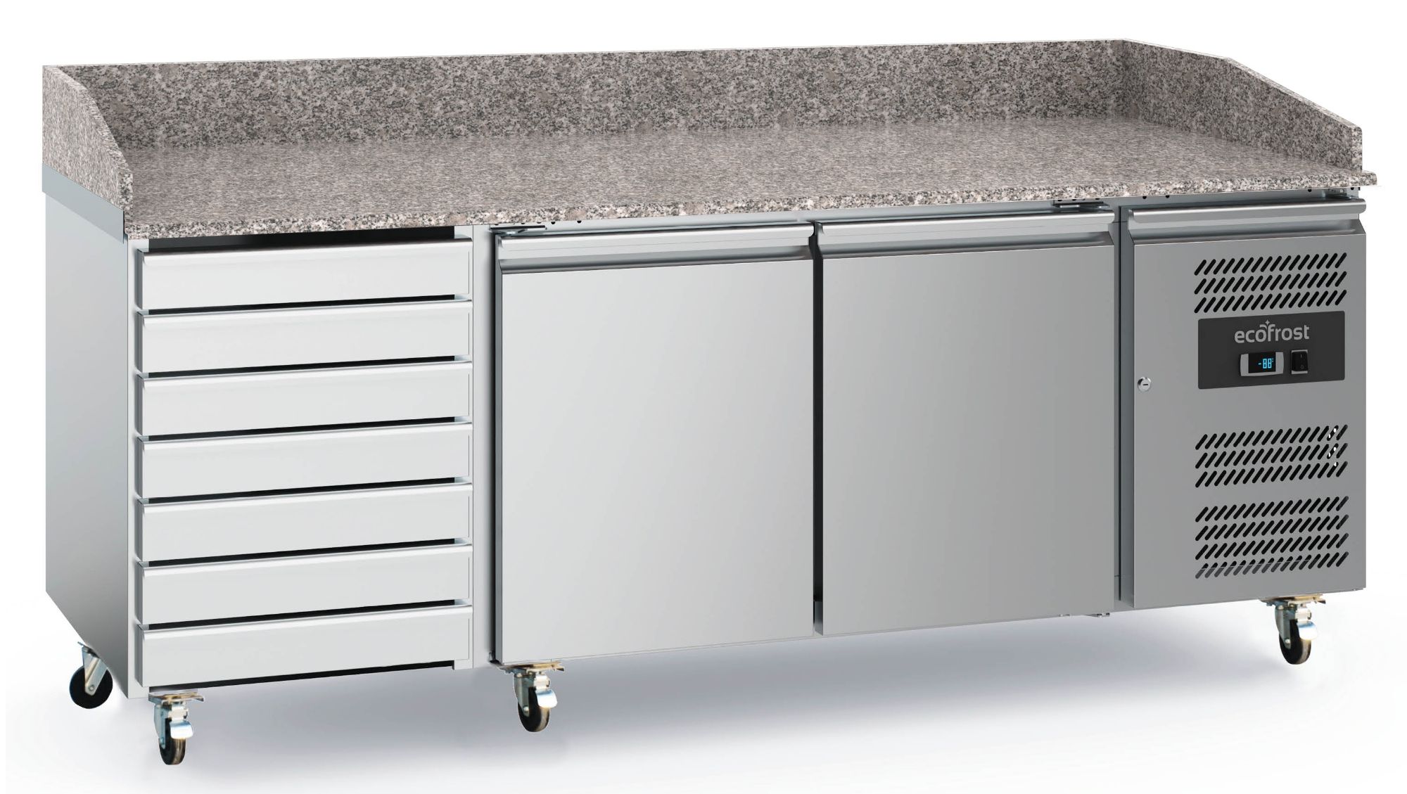Picture of PIZZA COUNTER 2 DOORS 7 DRAWERS  WITH WHEELS - 7950.5150