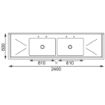 Picture of Vogue Stainless Steel Double Sink with Double Drainer 2400mm - U910