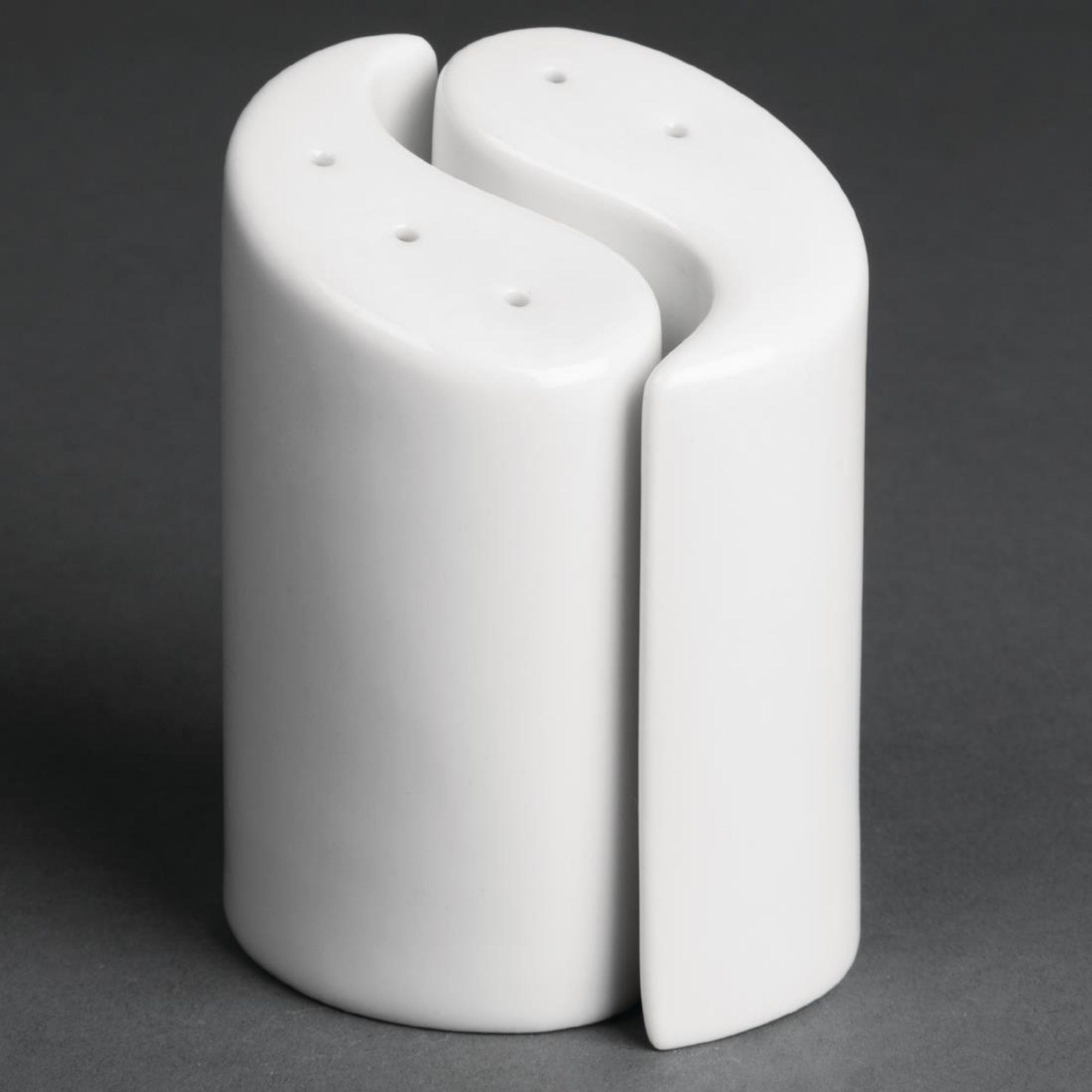 Picture of Olympia Whiteware Yin Yang Salt and Pepper Sets 95mm (Pack of 12) - Y107