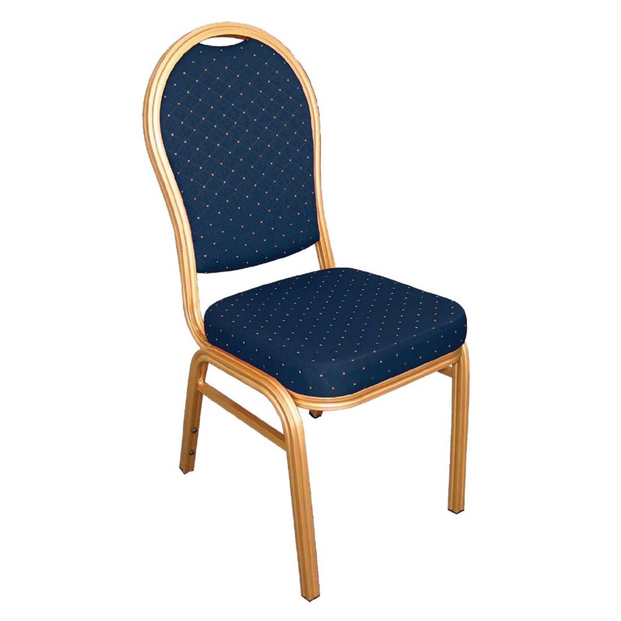 Picture of Bolero Arched Back Banquet Chairs Blue & Gold (Pack of 4) - U526