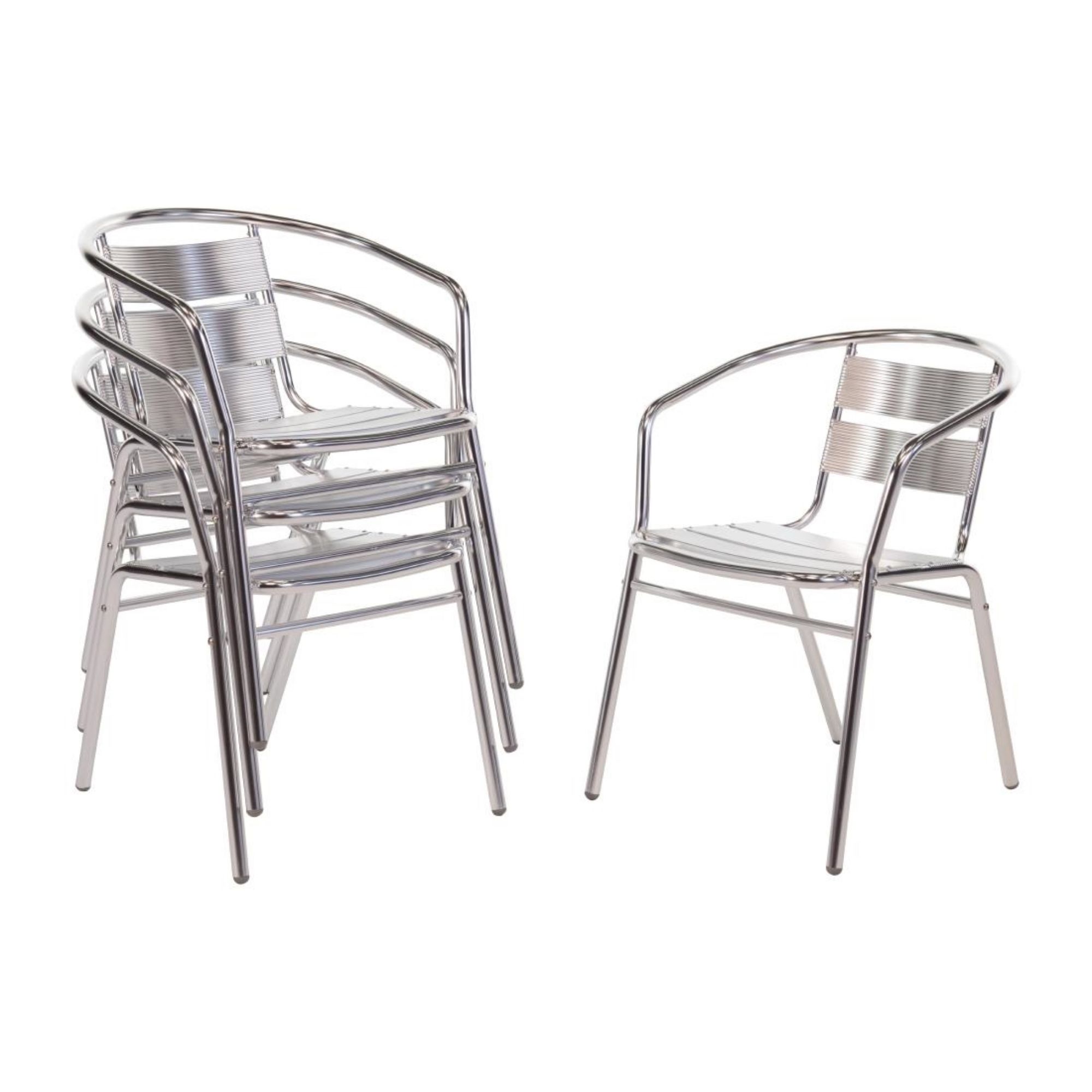 Picture of Bolero Aluminium Stacking Chairs (Pack of 4) - U419