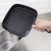 Picture of Vogue Square Cast Iron Ribbed Skillet Pan 24cm - M653
