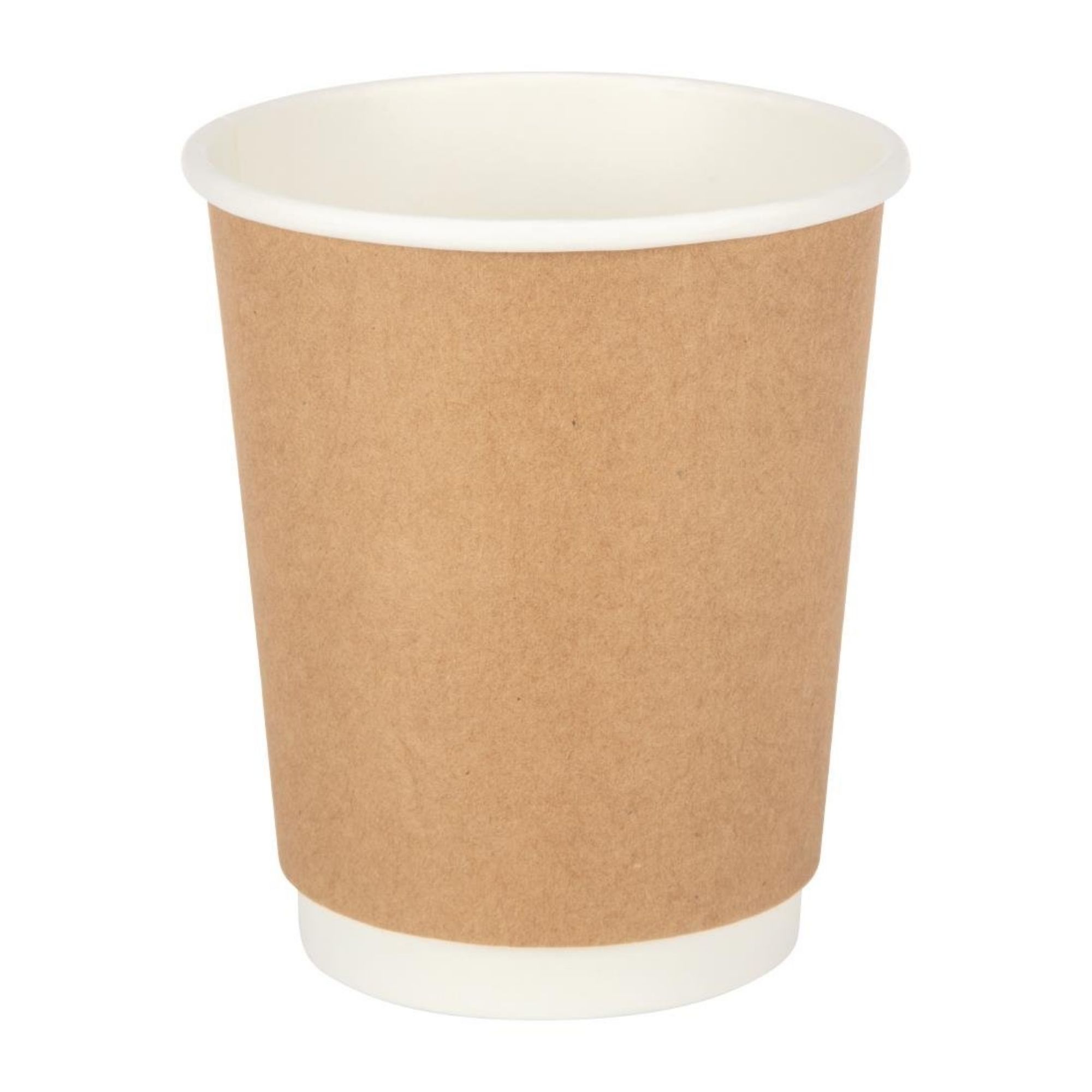 Picture of Fiesta Recyclable Coffee Cups Double Wall Kraft 225ml / 8oz (Pack of 25) - GP436