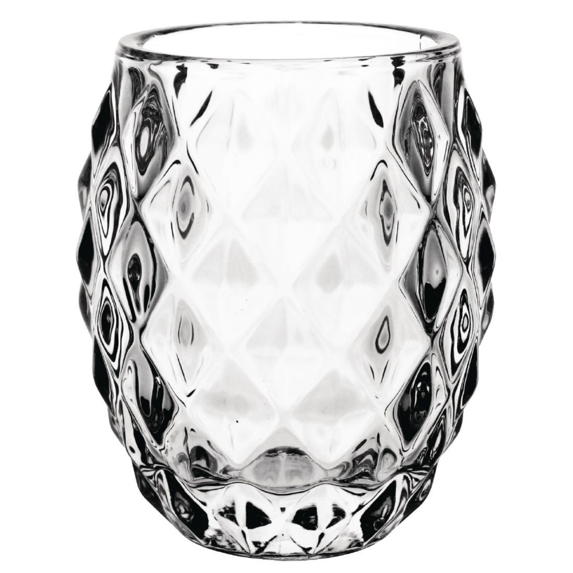 Picture of Olympia Glass Diamond Tealight Holder Clear 75mm (Pack of 6) - GM227