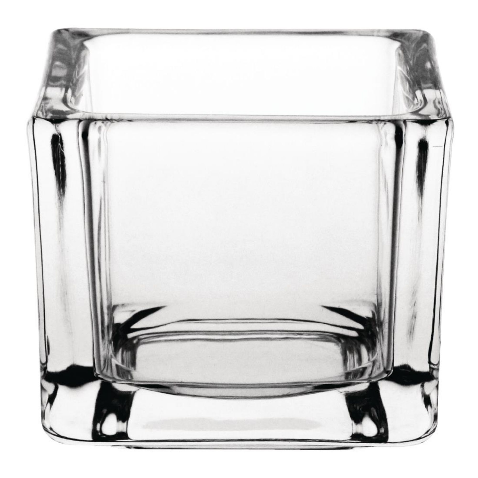 Picture of Olympia Glass Tealight Holder Square Clear (Pack of 6) - GM224