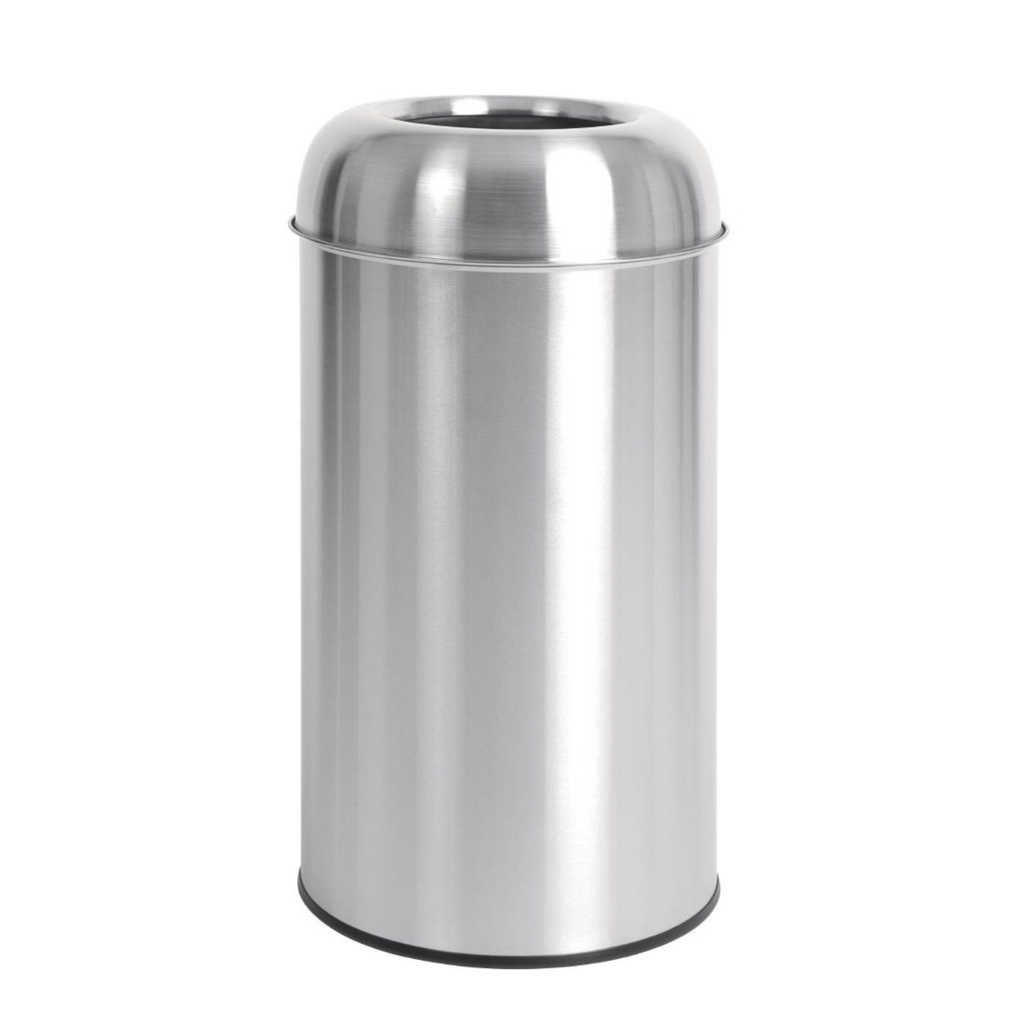 Picture of Bolero Stainless Steel Open Lid Bullet Bin Silver 40Ltr - GK972