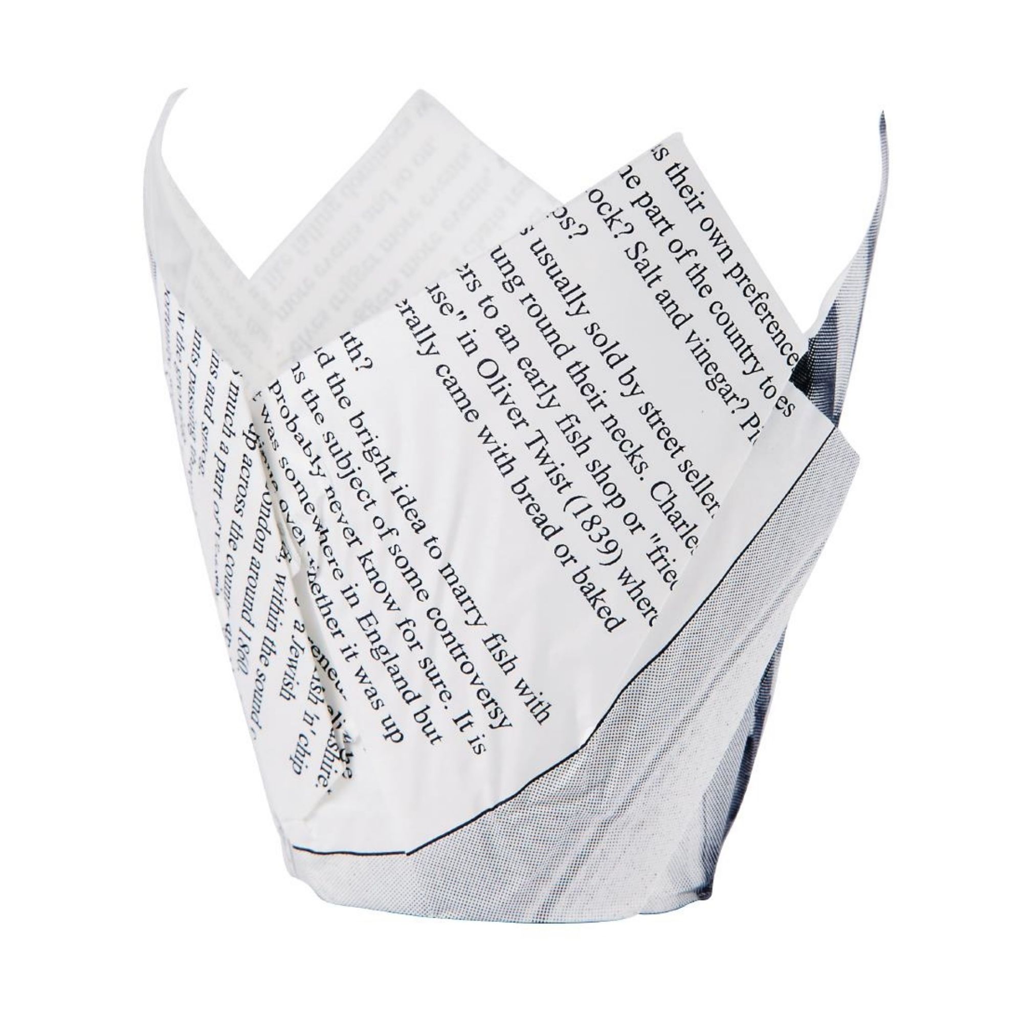 Picture of Grease-Resistant Paper Chip Crowns Newspaper Print (1100 pack) - GK973