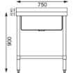Picture of Vogue Stainless Steel Midi Pot Wash Sink with Undershelf - GJ537