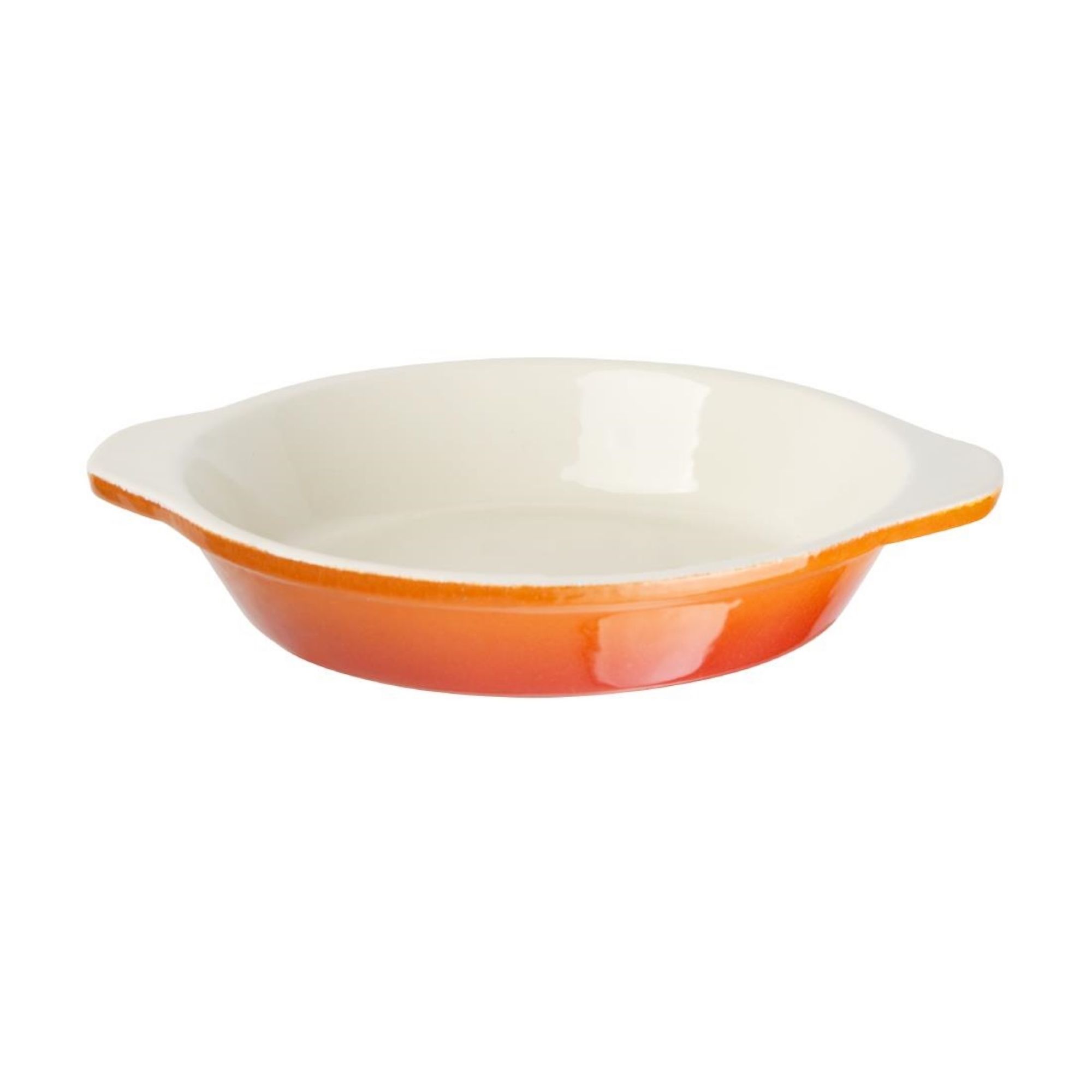 Picture of Vogue Orange Round Cast Iron Gratin Dish 400ml - GH316