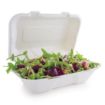 Picture of Vegware Compostable Bagasse Clamshell Hinged Meal Boxes 228mm - GH026