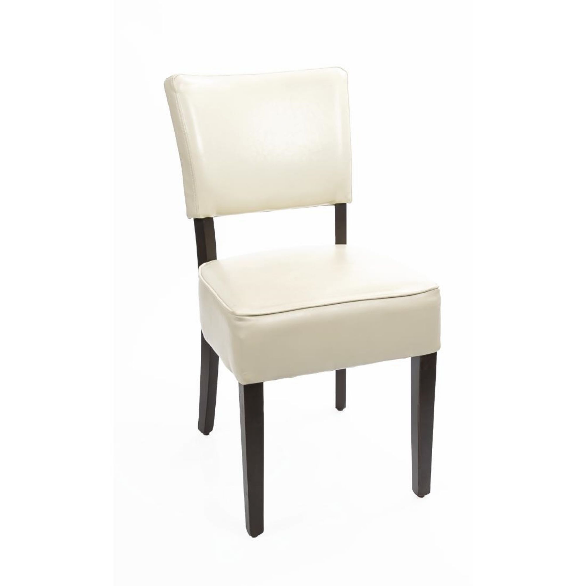 Picture of Bolero Chunky Faux Leather Chairs Cream (Pack of 2) - GF958