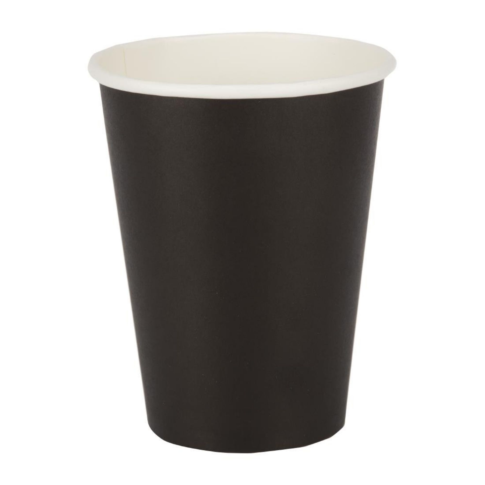 Picture of Fiesta Recyclable Coffee Cups Single Wall Black 340ml / 12oz (Pack of 50) - GF043