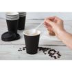 Picture of Fiesta Recyclable Coffee Cups Single Wall Black 340ml / 12oz (Pack of 50) - GF043