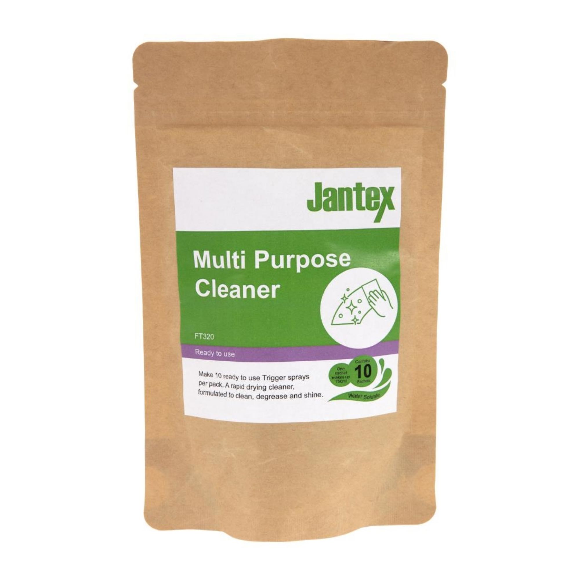 Picture of Jantex Green Multipurpose Cleaner Sachets (Pack of 10) - FT320