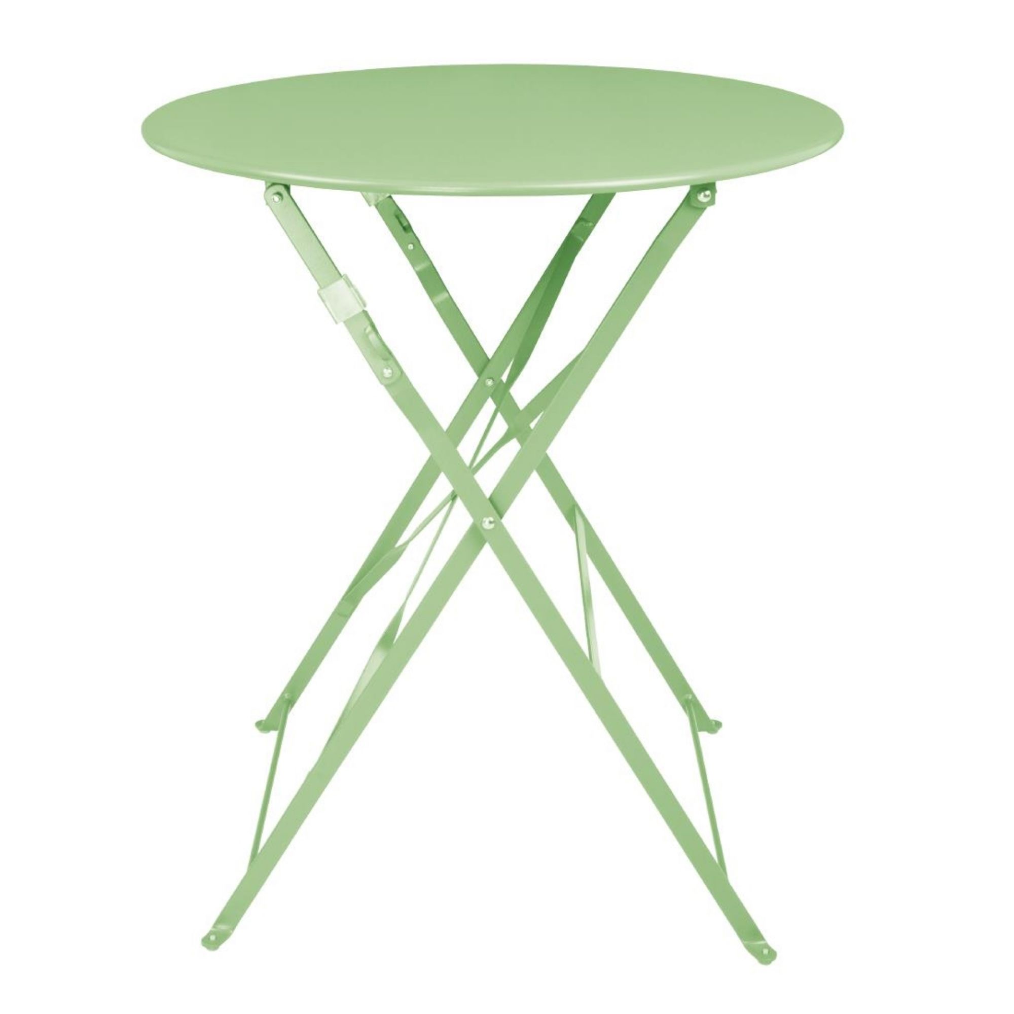 Picture of Bolero Round Pavement Style Steel Folding Table Light Green 595mm - FT272