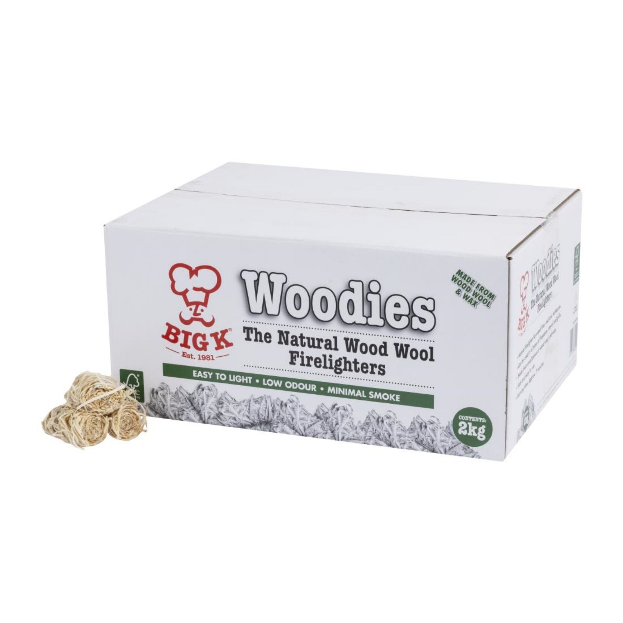 Picture of Big K Woodies Natural Wood Wool Firelighters 2Kg - FJ729