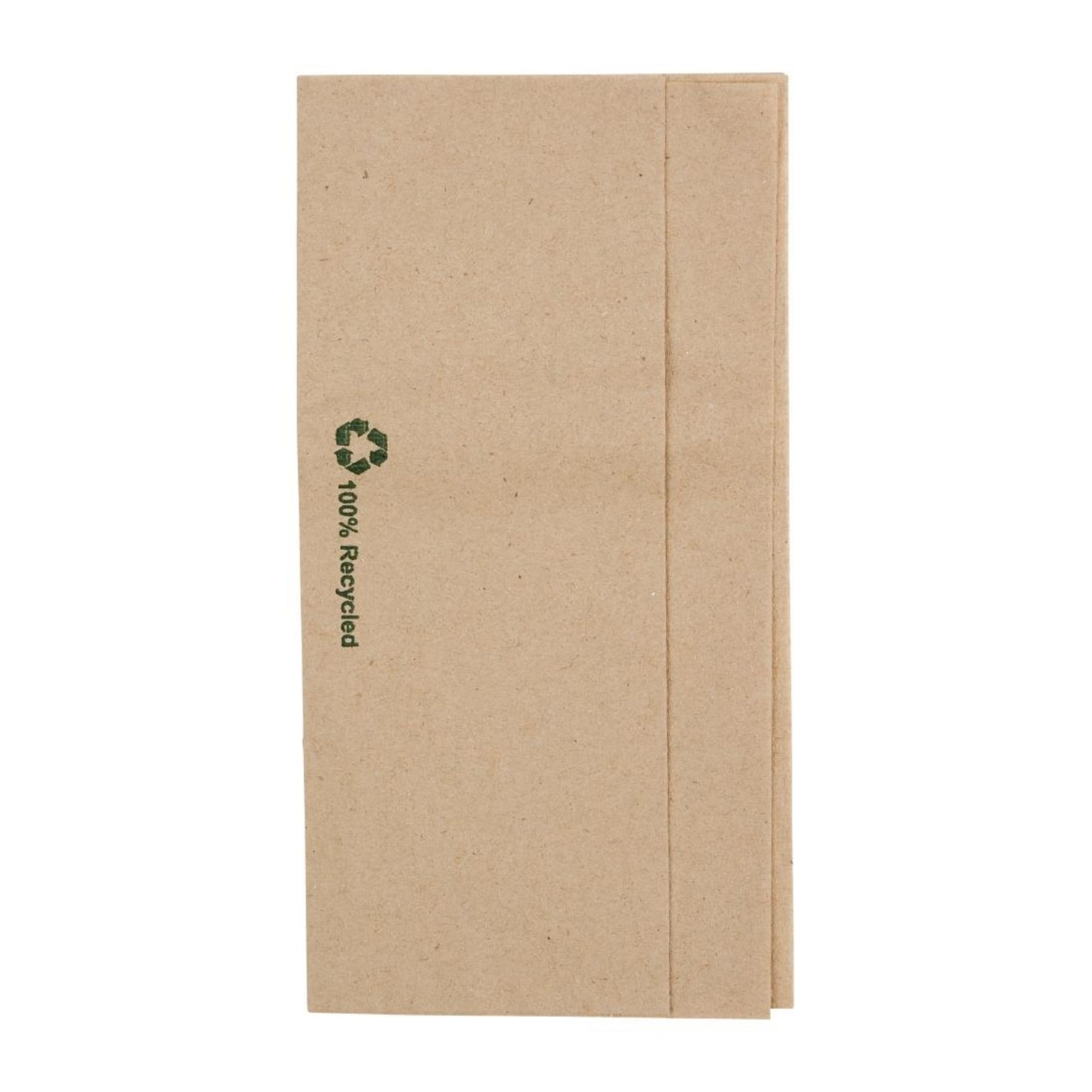 Picture of Fiesta Recyclable Recycled Lunch Napkin Kraft 32x30cm 1ply Dispenser Fold (6000 Pack) - FE211
