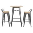 Picture of Bolero Bistro Backrest High Stools with Wooden Seat Pad Gun Metal (Pack of 4) - FB624