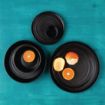 Picture of Olympia Cavolo Textured Black Flat Round Plate - 220mm (Box 6) - FD909