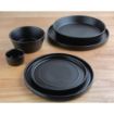 Picture of Olympia Cavolo Textured Black Flat Round Plate - 220mm (Box 6) - FD909