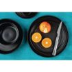 Picture of Olympia Cavolo Textured Black Flat Round Plate - 220mm (Box 6) - FD909