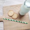 Picture of Fiesta Compostable Bendy Paper Straws Green Stripes (Pack of 250) - FB143