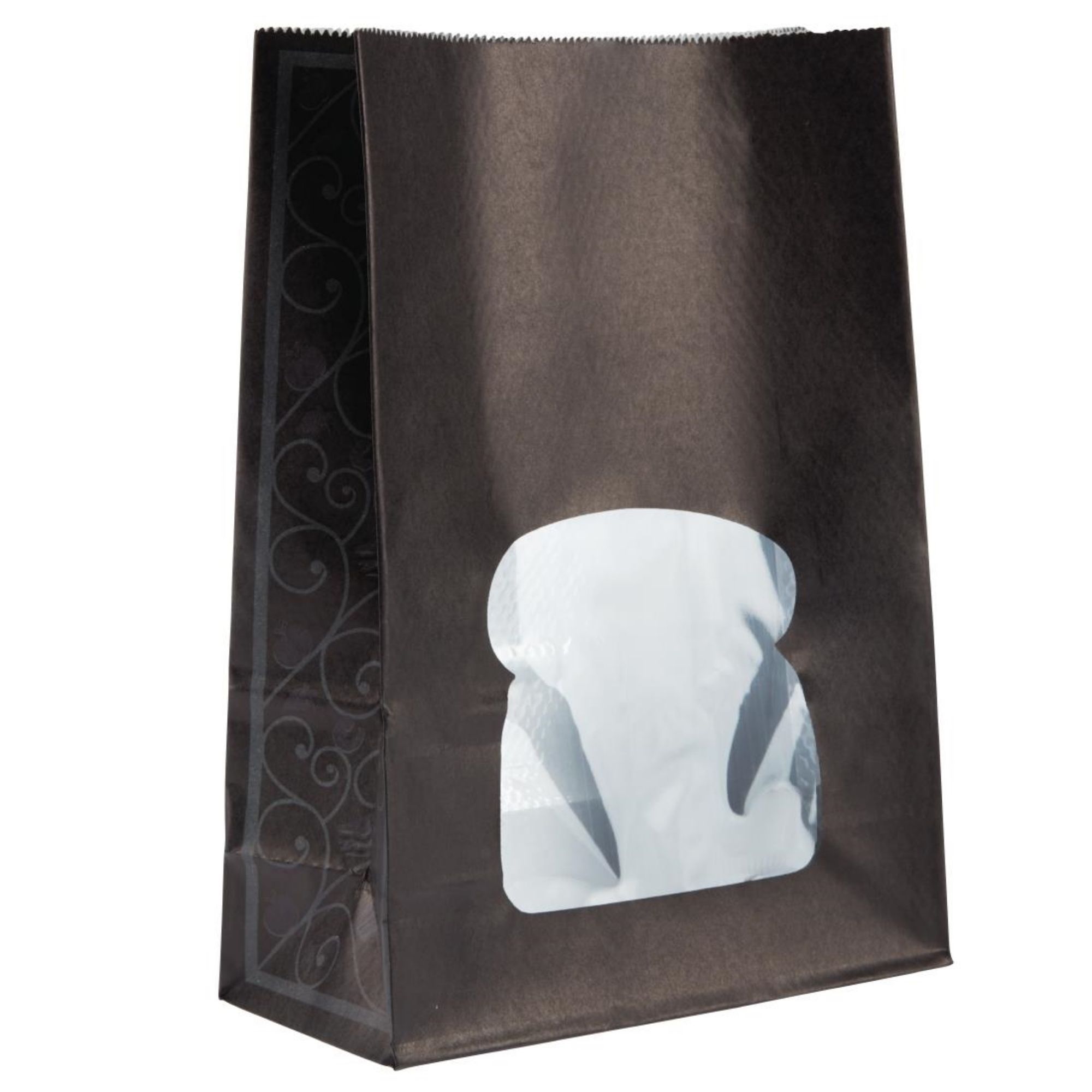 Picture of Colpac Recyclable Paper Sandwich Bags With Window Black (250 pack) - FA381