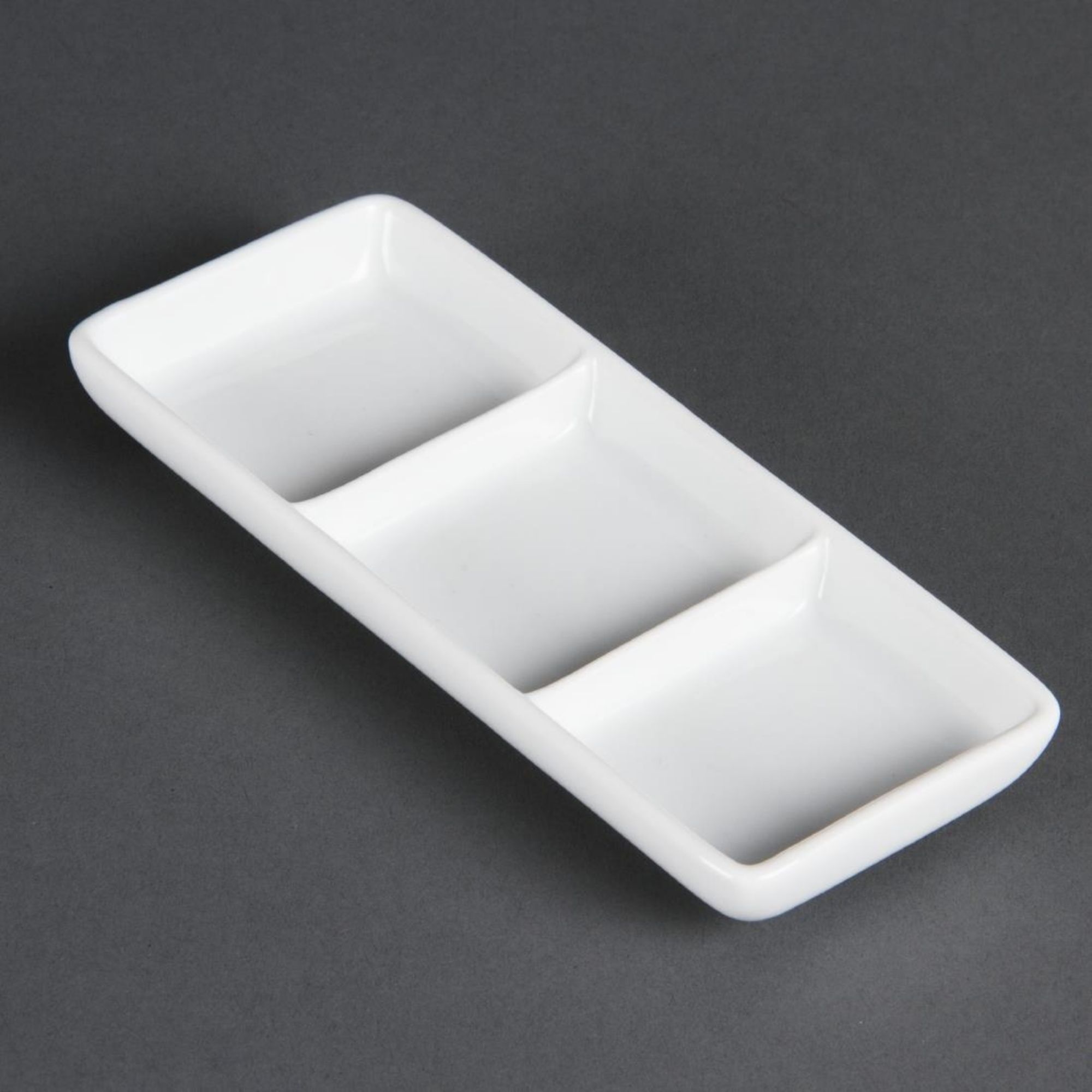 Picture of Olympia Whiteware 3 Section Dishes (Pack of 12) - C336