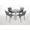 Picture of Bolero Square Slatted Steel Table Grey 700mm - CS730