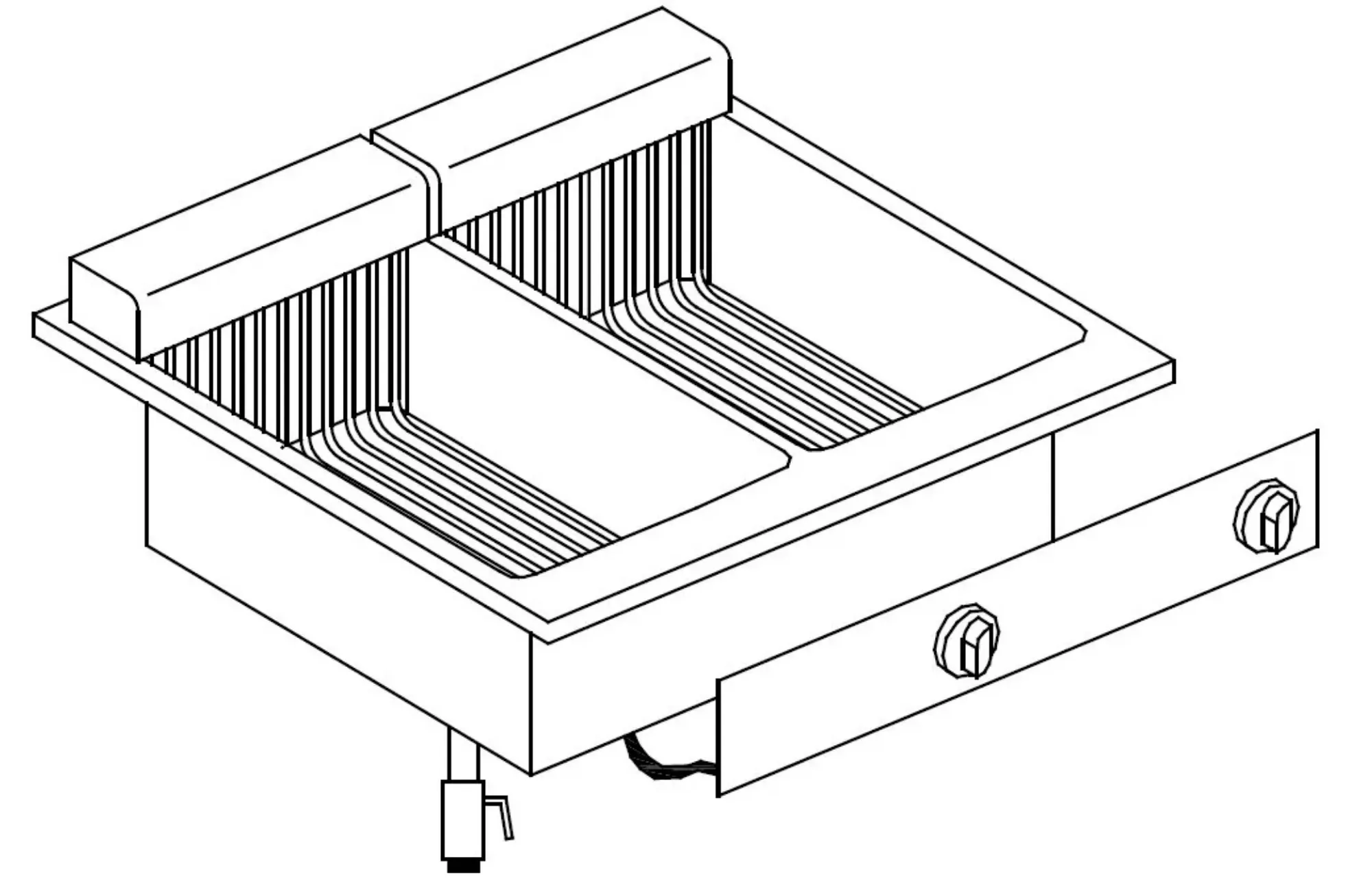 Picture of Giorik LFE6883D Drop In 8 + 8 Ltr Twin Tank Electric Fryer - LFE6883D