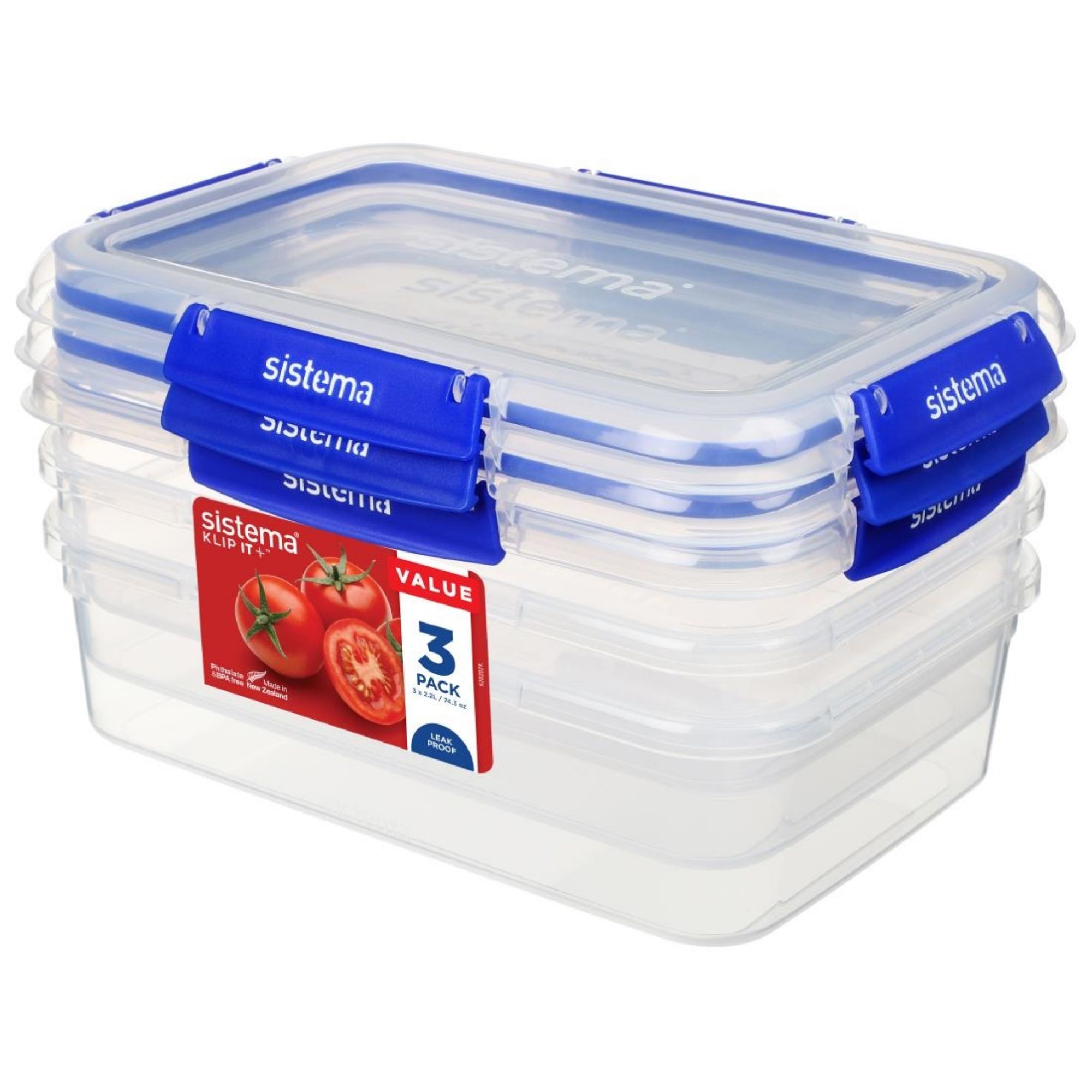 Picture of Sistema Klip It Containers 2Ltr (Pack of 3) - CH257