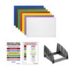 Picture of Hygiplas Low Density Chopping Board Set with Rack 450x300x10mm (Pack of 7) - CH041