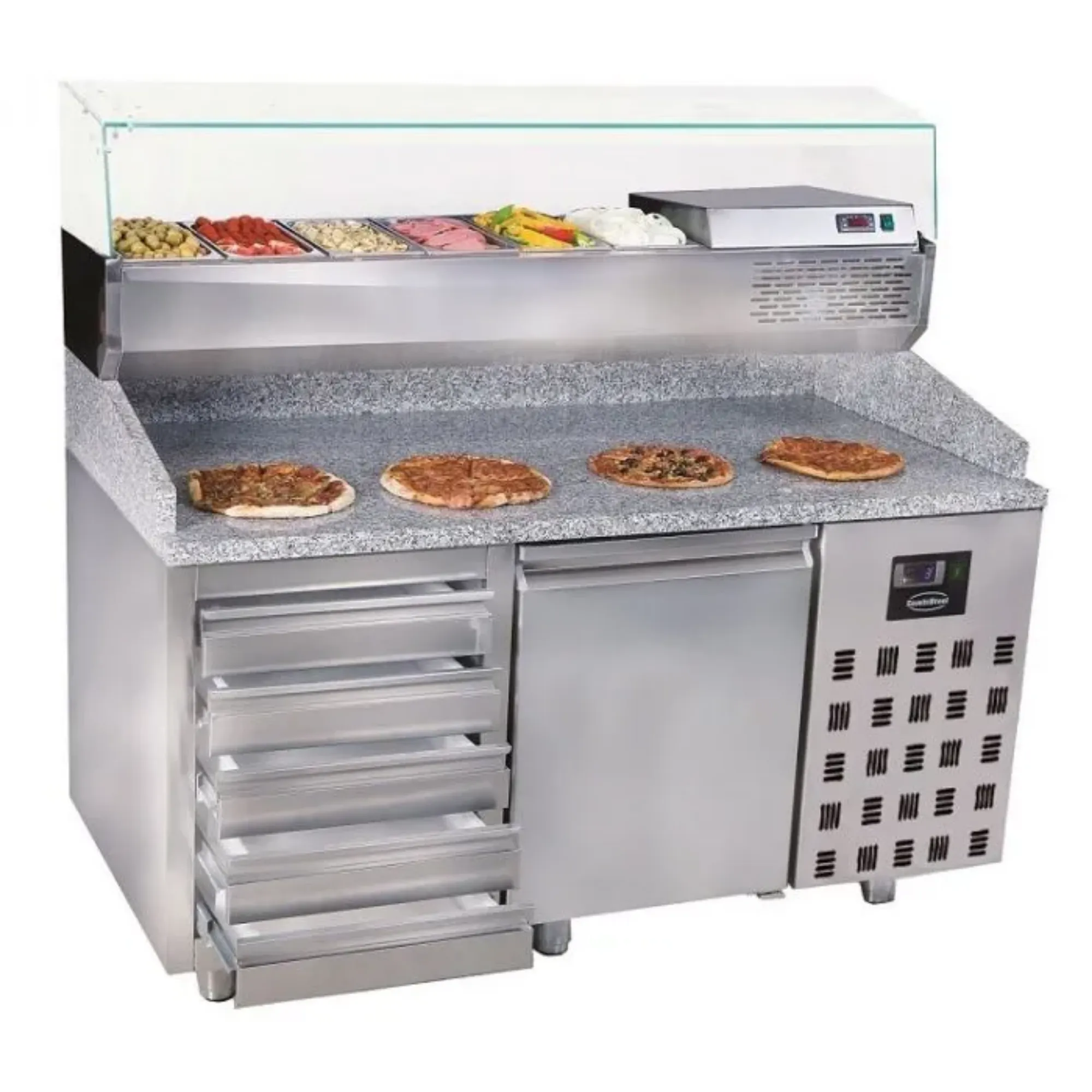 Picture of CombiSteel Pizza Preparation Counter 1 Door 5 Drawers - 7489.5230