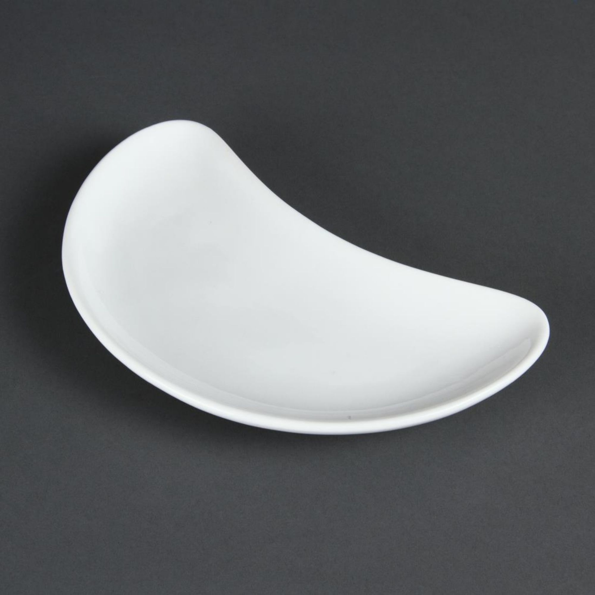 Picture of Olympia Whiteware Crescent Salad Plates 200mm (Pack of 12) - C231