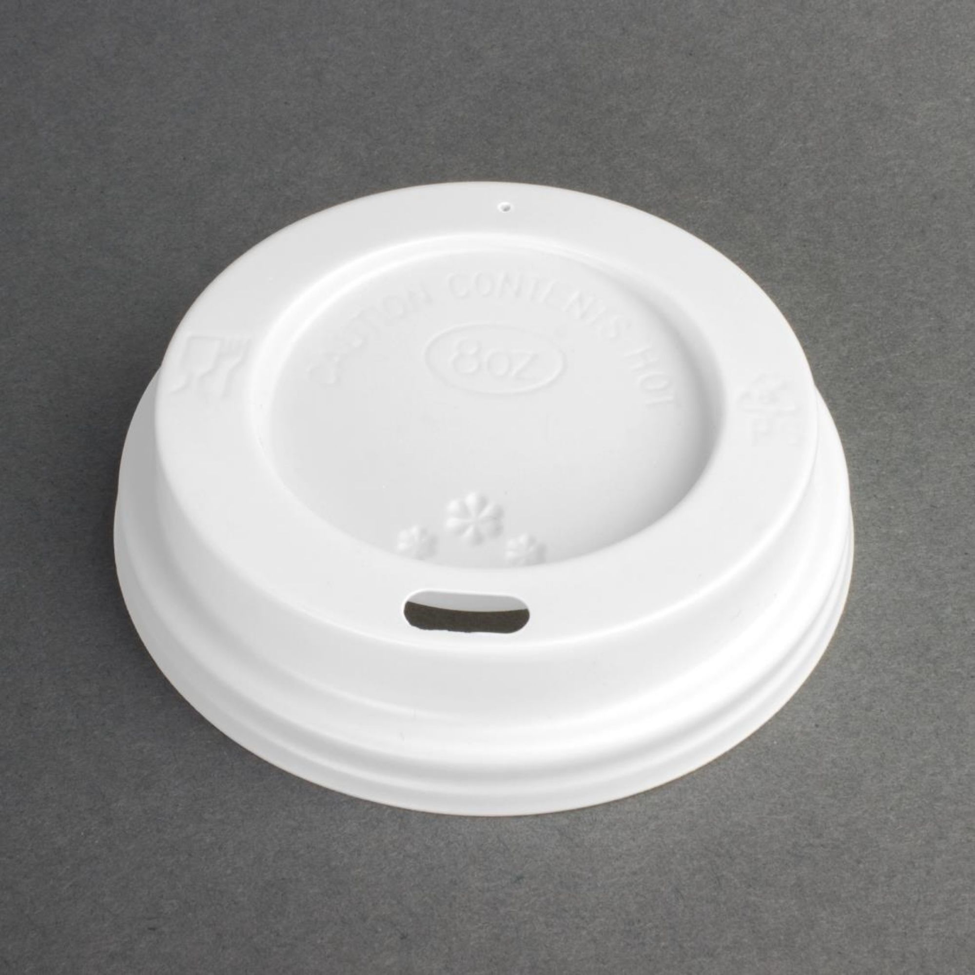 Picture of Fiesta Recyclable Coffee Cup Lids White 225ml / 8oz (Pack of 50) - CE263