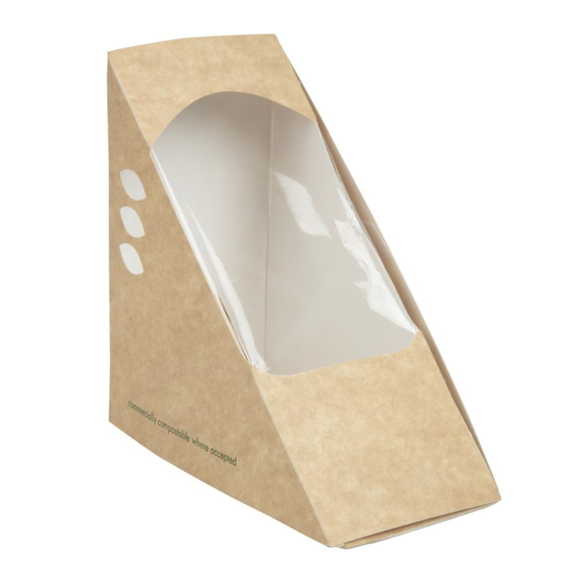Picture of Vegware Compostable Kraft Sandwich Wedges 65mm (Pack of 500) - DW624