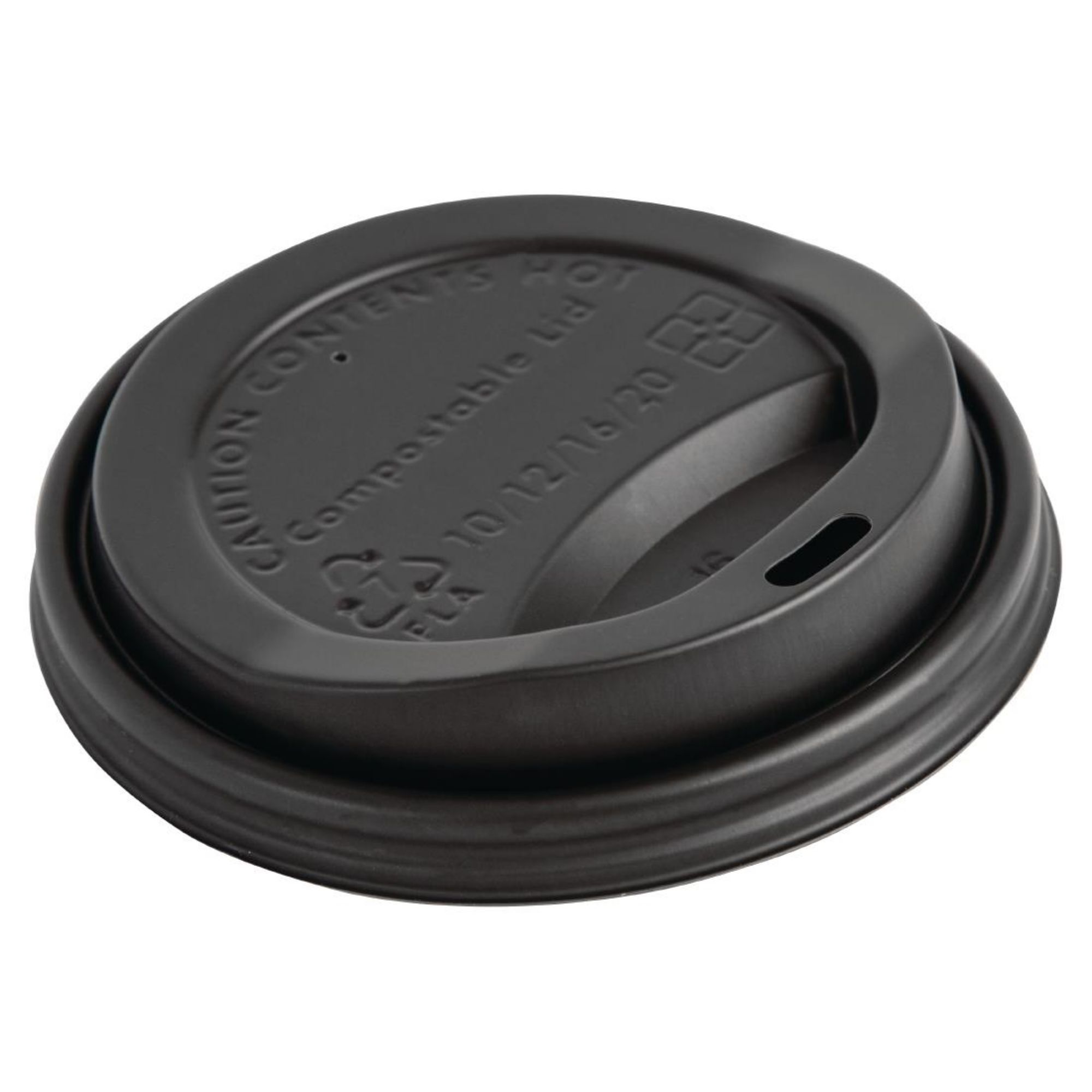 Picture of Fiesta Compostable Coffee Cup Lids 340ml / 12oz (Pack of 1000) - DS053