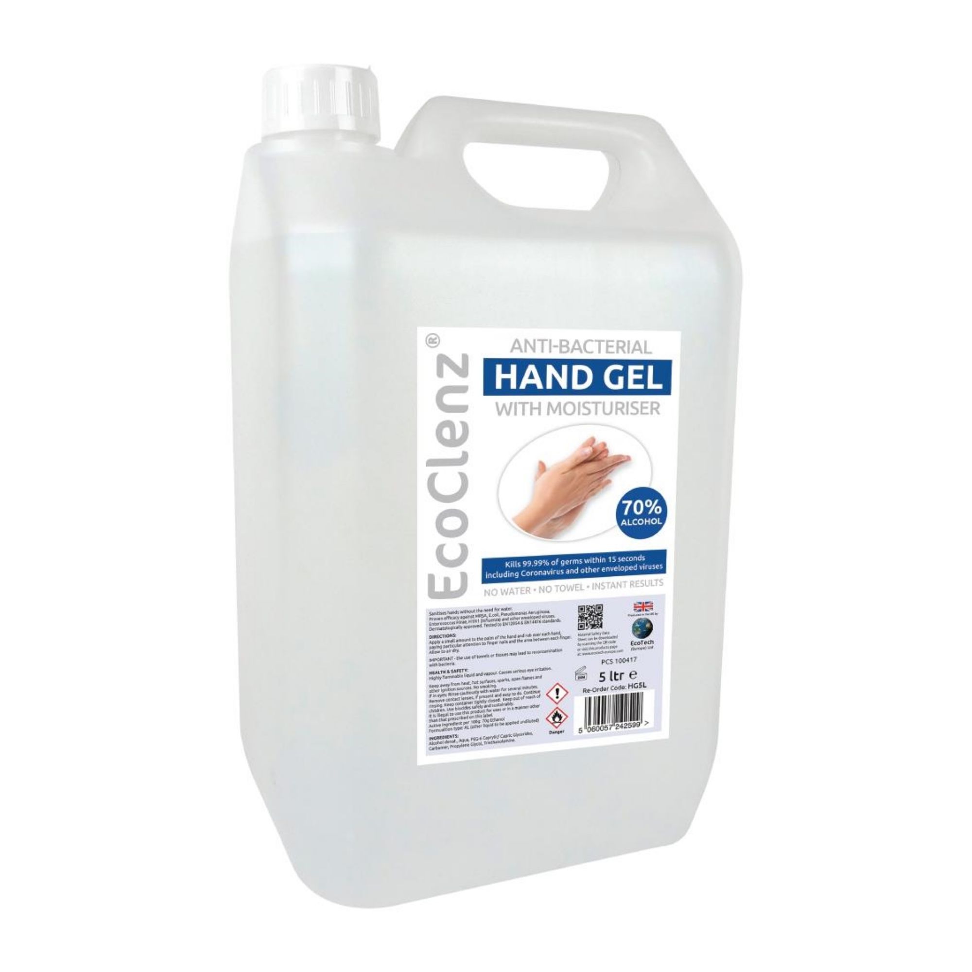 Picture of EcoTech EcoClenz Antibacterial 70% Alcohol Hand Sanitiser 5Ltr - DT689