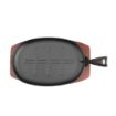 Picture of Olympia Cast Iron Oval Sizzler with Wooden Stand 28cm - CC310