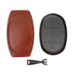 Picture of Olympia Cast Iron Oval Sizzler with Wooden Stand 28cm - CC310